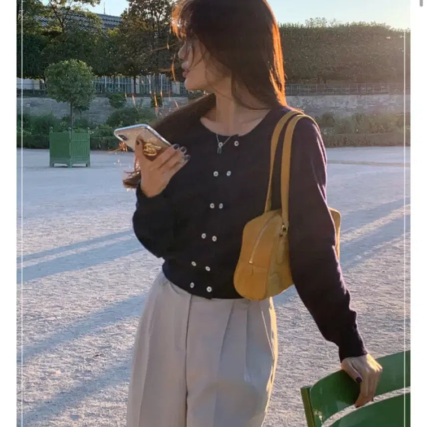 [BUNJANG] UNDERBEE Lets Button Cardigan Navy / [언더비] Lets 버튼 가디건 (네이비)