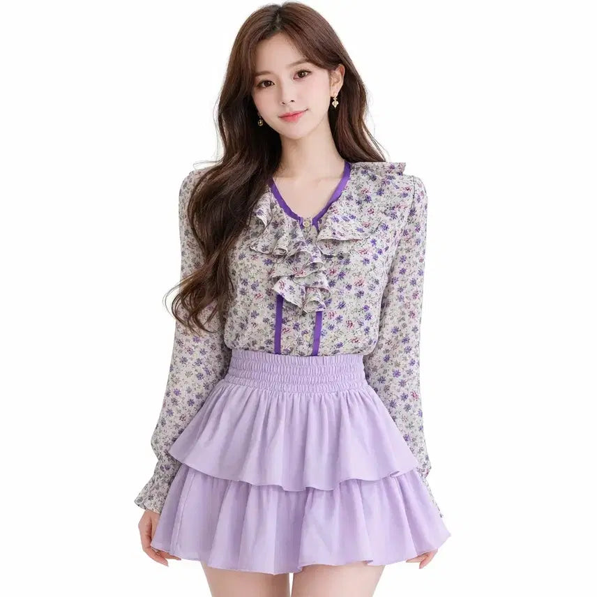 [BUNJANG] 민트 플라워 블라우스 / 민트 플라워 블라우스