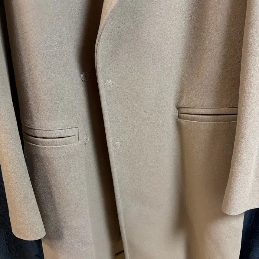 [BUNJANG] Emporio Armani Beige Virgin Wool Blend Single Long Coat IT 54 / 엠포리오 아르마니 베이지 롱코트 54