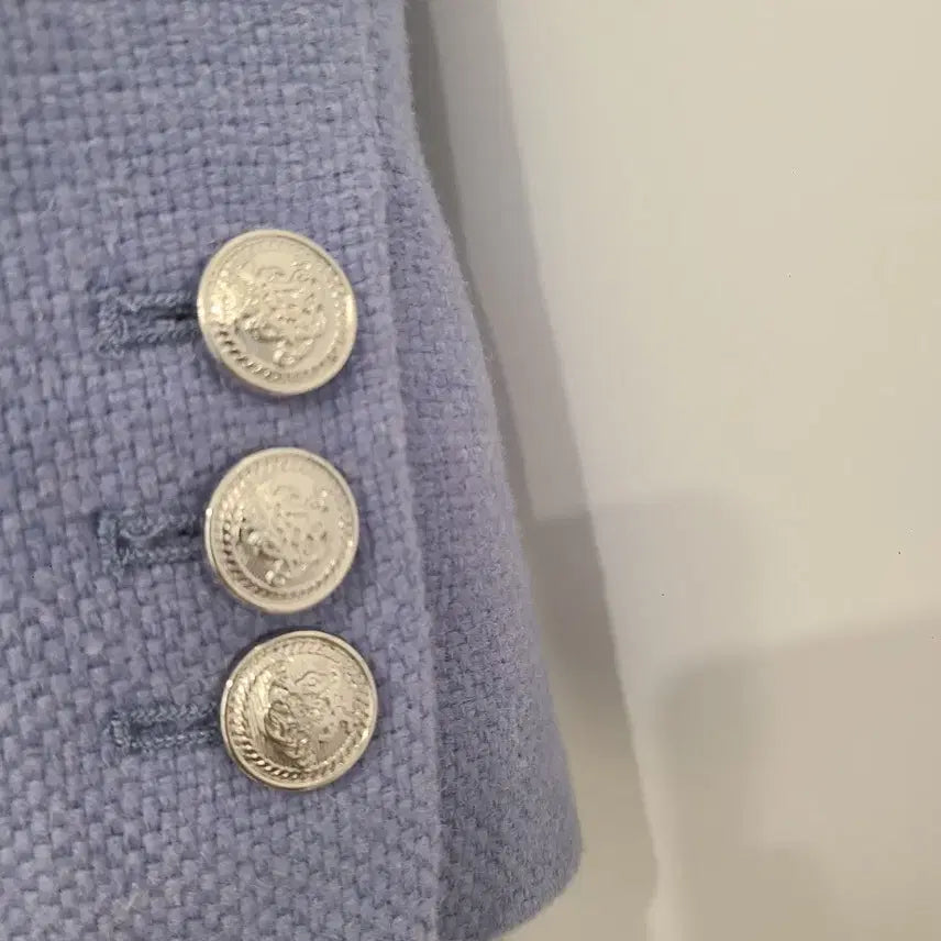 [BUNJANG] Flamenco Sky Blue Tweed Jacket / 플라망고 소라색 자켓