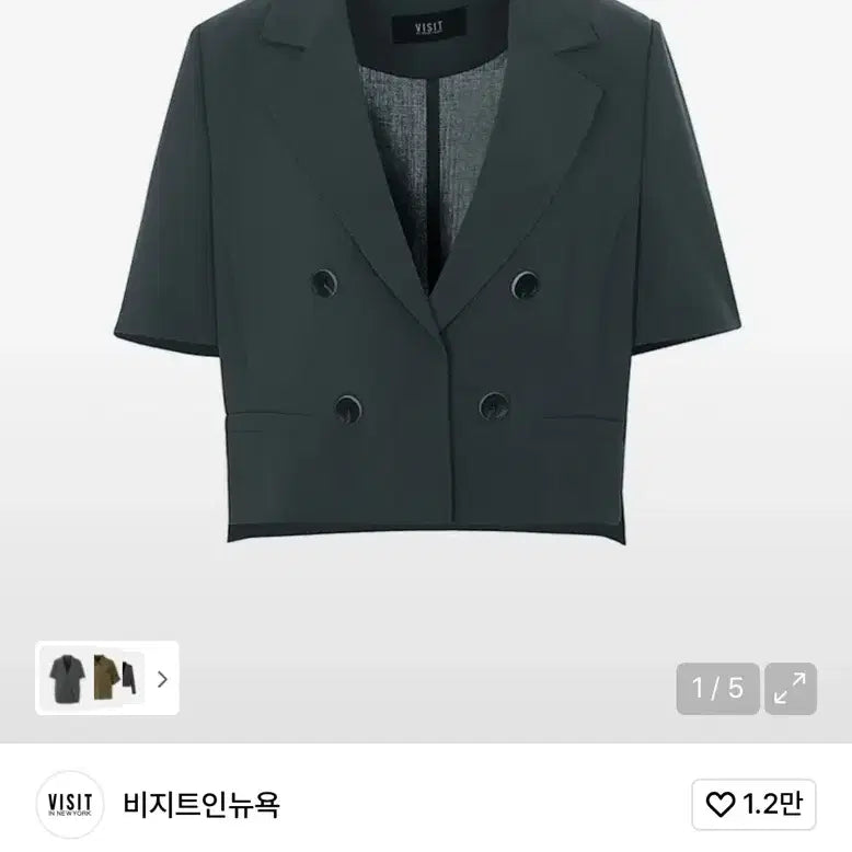 [BUNJANG] Visit in New York Cropped Double Jacket Black / 무신사 비지트인뉴욕 크롭 반팔 더블 자켓 블랙