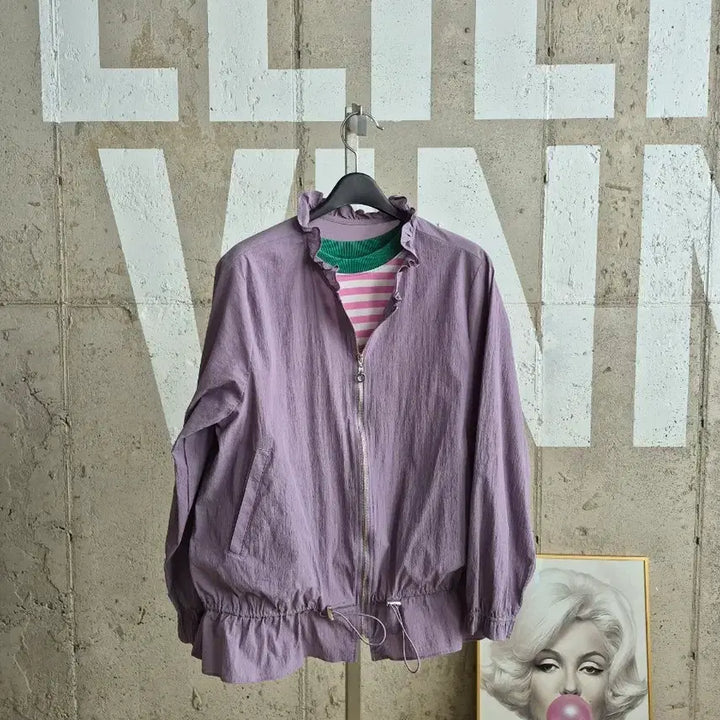 [BUNJANG] Lavender Frill String Windbreaker Jumper / 라벤더 프릴 스트링 바람막이 점퍼