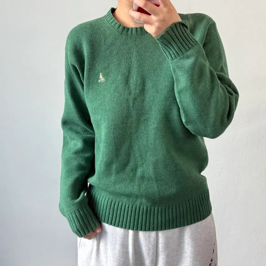 [BUNJANG] Beanpole Green Knit Sweater / [M] 빈폴 그린 니트