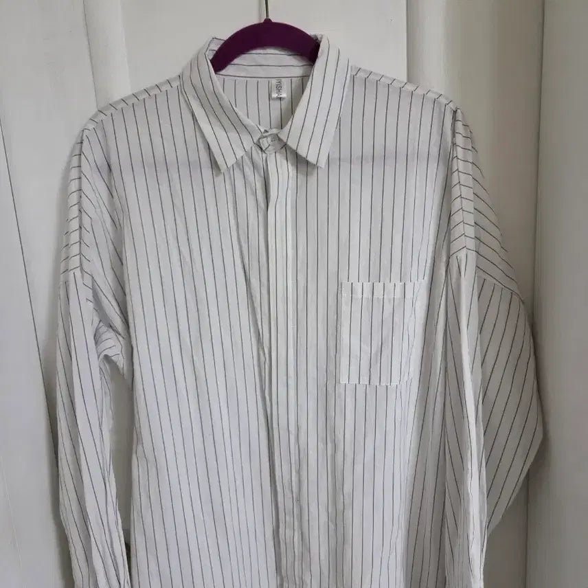 [BUNJANG] Striped Long Shirt Dress / 스트라이프 롱 셔츠 롱원피스