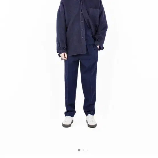 [BUNJANG] DOCUMENT Wool Shirt Navy Oversized Fit Size S / 도큐먼트 울셔츠 navy S (오버핏)