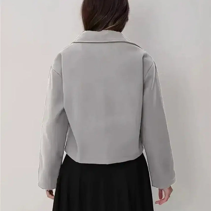 [BUNJANG] Gray Cropped Field Jacket (Size 66) / 숏 기장 그레이 야상 자켓 66사이즈