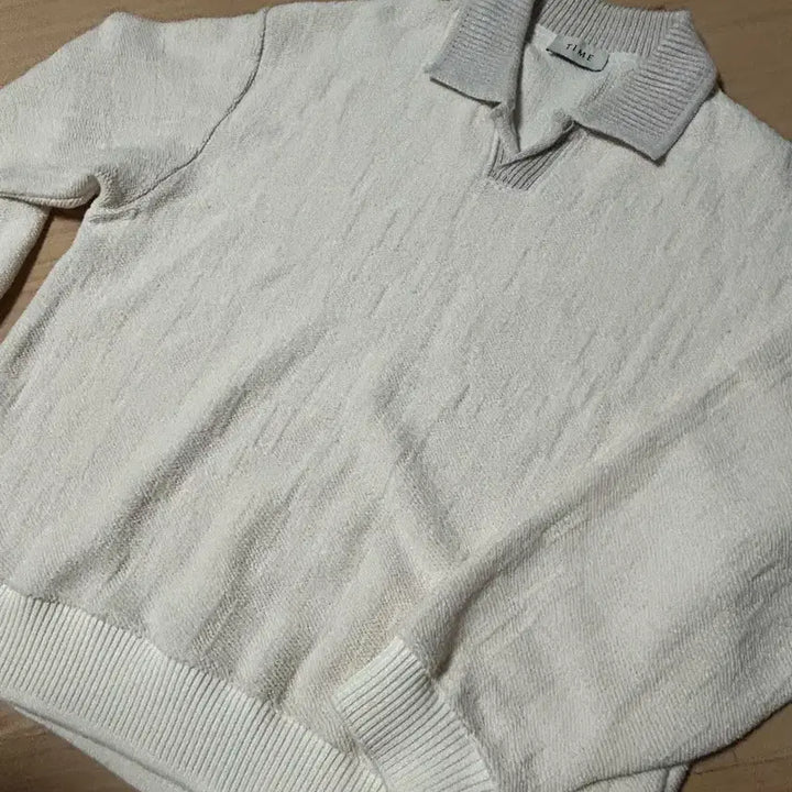 [BUNJANG] Time Homme Collar Neck Knit Ivory 105 / 타임옴므 카라넥 니트 아이보리105