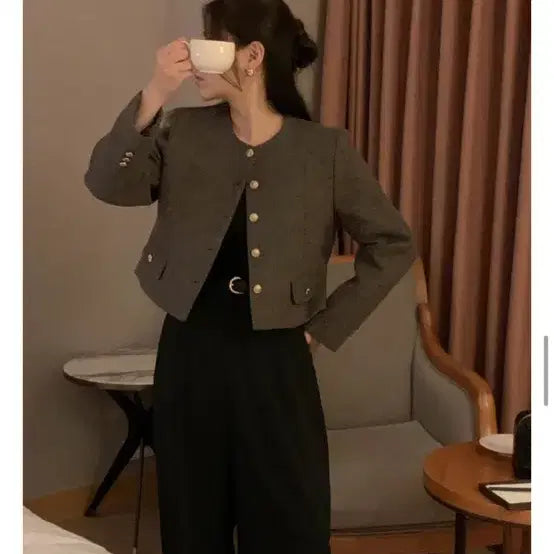 [BUNJANG] Urbanene Brown Tweed Jacket / 트위드자켓