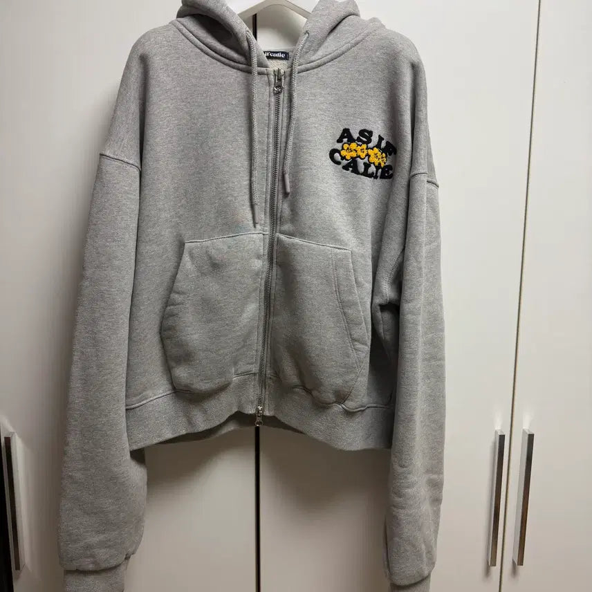 [BUNJANG] AS IF CALY Hooded Zip-up Gray / 에즈이프캘리 후드 집업 그레이