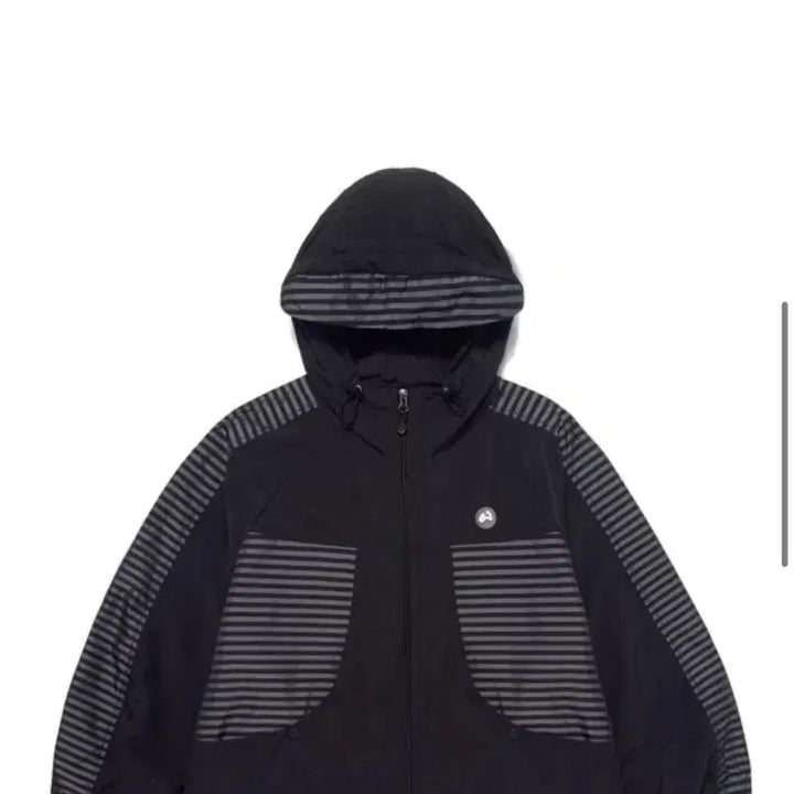 [BUNJANG] Hug Your Skin Stripe Windbreaker Black / 허그유어스킨 Stripe wind-breaker
