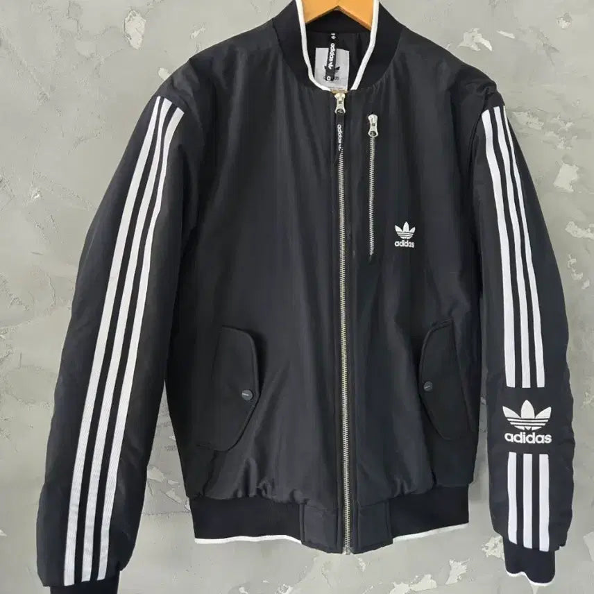 [BUNJANG] Adidas Black Bomber Jacket Size S (Fits 95) / 아디다스 블랙 봄버 자켓 S [실측 95]