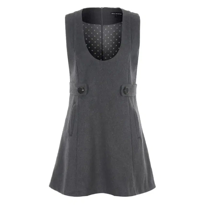 [BUNJANG] WSC Archive Wool Button Mini Dress / wsc 아카이브 울 버튼 미니 드레스 003