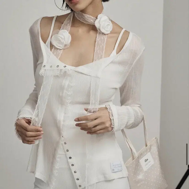 [SOLD OUT] 일리오 WHITE LACE TRIM CARDIGAN 가디건