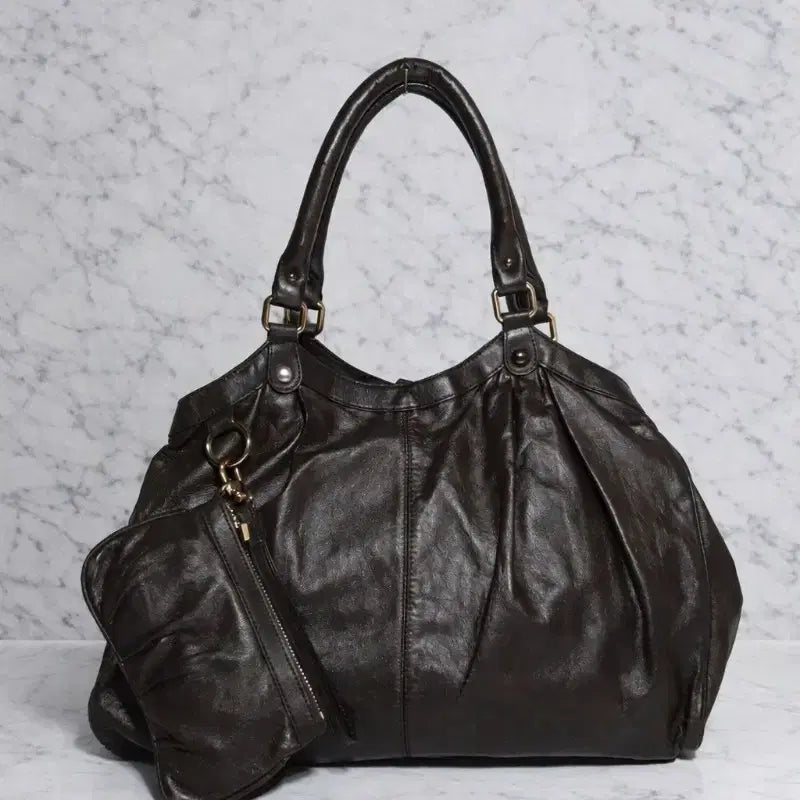 [BUNJANG] Jigott Genuine Leather Shoulder Bag Set / 지고트 양가죽 가방 1+1