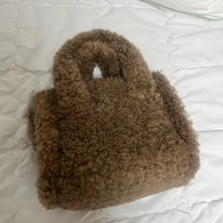 [BUNJANG] GU Sherpa Tote Bag Brown / GU 뽀글이 토트백 브라운