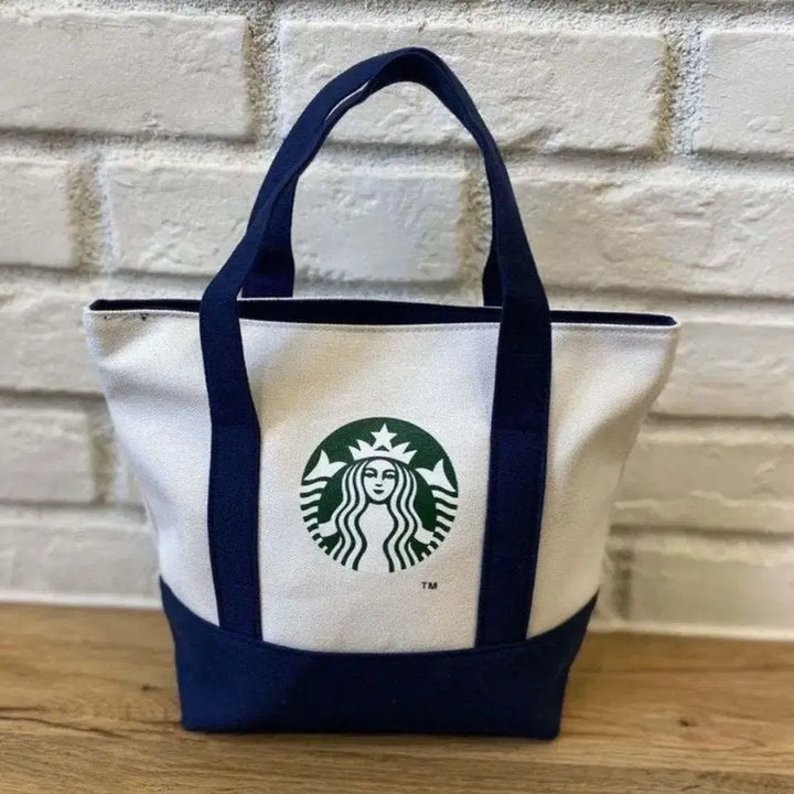 [BUNJANG] Starbucks Mini Canvas Shoulder Bag Navy / 스타벅스 미니 에코백 캔버스 숄더백 데일리백 가방 <네이비>