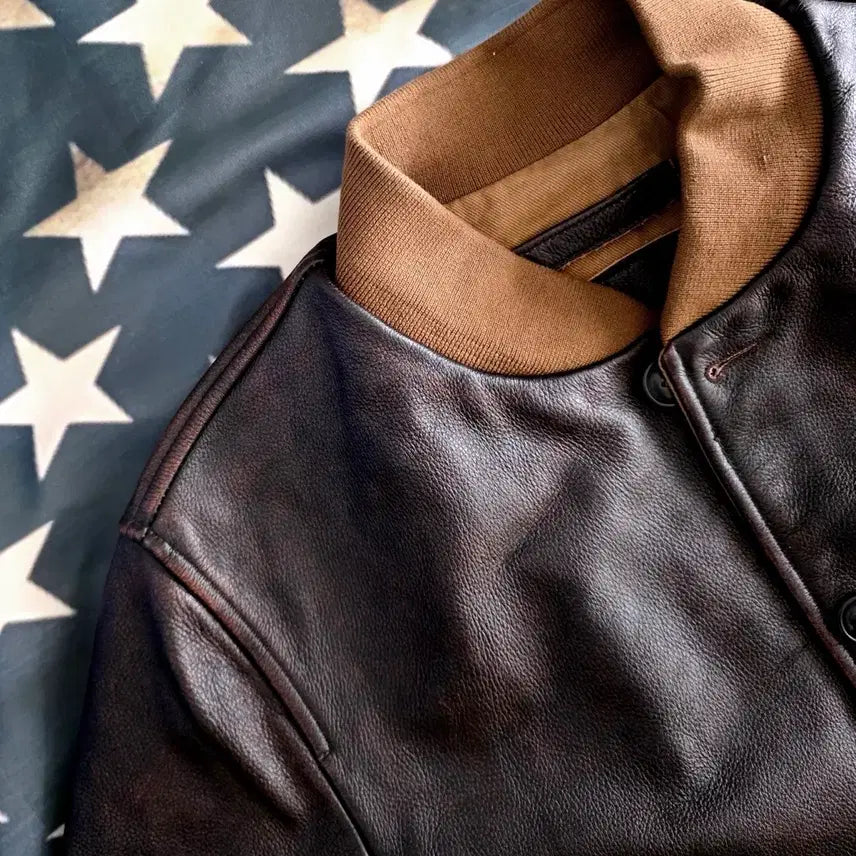 [BUNJANG] A1 Flying Cowhide Leather Jacket / A1플라잉소가죽자켓