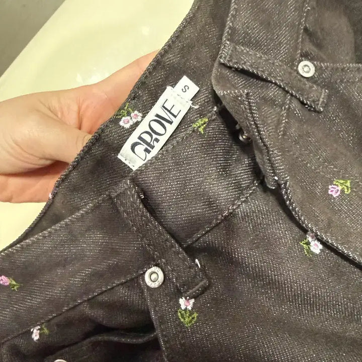 [BUNJANG] GROVE Niki Denim Pants Brown S / GROVE NIKI DENIM PANTS 브라운 S