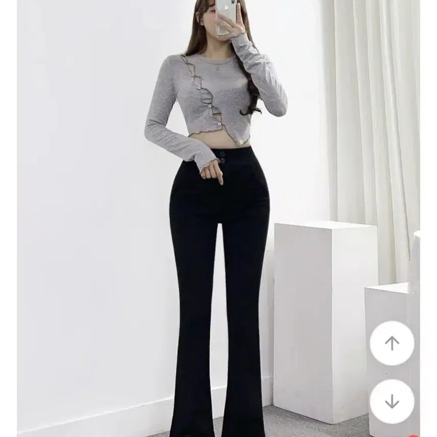 [BUNJANG] High-Waist Bootcut Long Pants / 부츠컷 쫀득 하이웨스트 롱팬츠