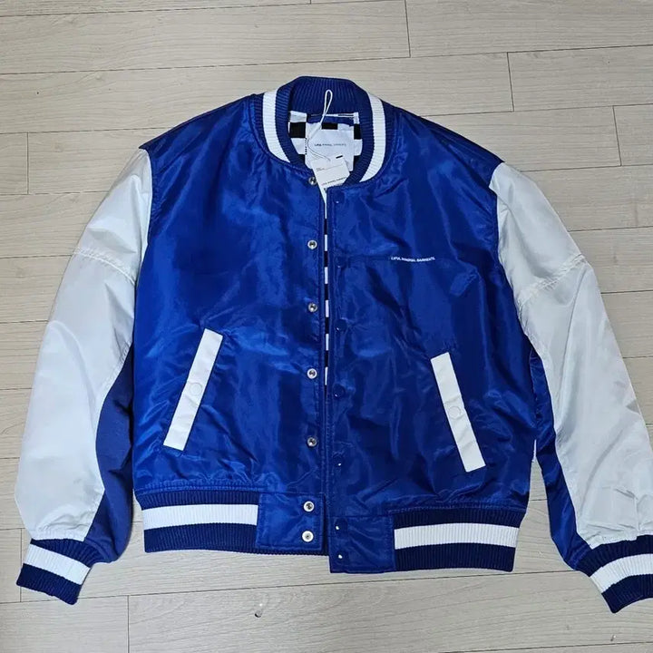 [BUNJANG] LIFUL Room Mixed Varsity Jacket Blue S / LIFUL 룸 믹스드 바시티 자켓 블루 S 새상품