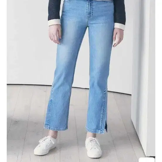[BUNJANG] Kuho Plus Side Slit Straight Denim Pants (Size 1) / 구호플러스 사이드슬릿 스트레이트 데님팬츠 1사이즈