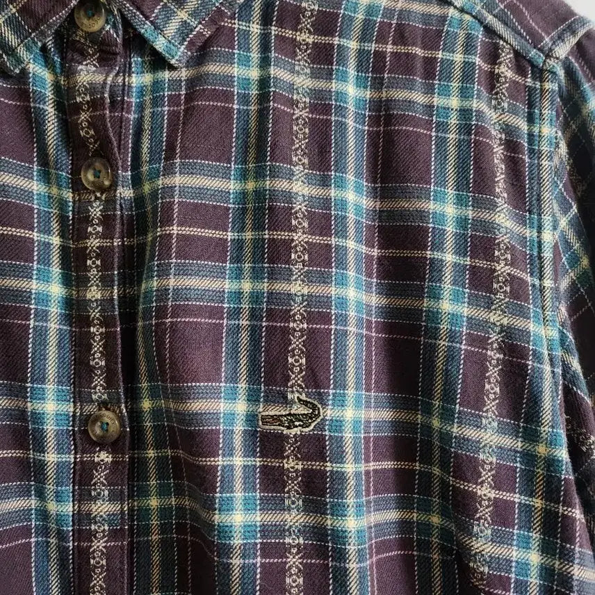 [BUNJANG] Crocodile Check Long Sleeve Shirt M / 크로커다일 체크 긴팔 셔츠 M
