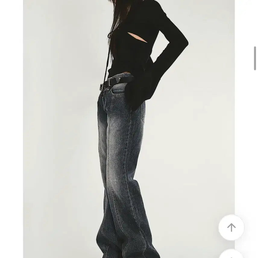 [BUNJANG] Low Rise Washed Denim Jeans / 로우라이즈 데님