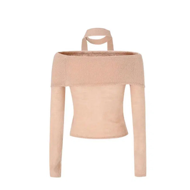 [BUNJANG] Not Your Roses Off-Shoulder Pink Top with Scarf Set / 낫유어로즈 오프숄더 핑크
