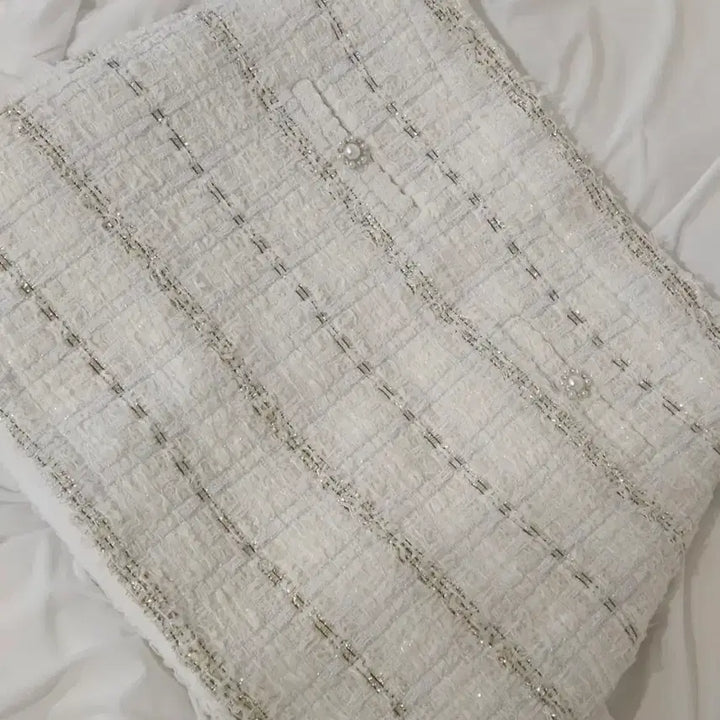 [BUNJANG] Beaded Pearl Tweed Mini Skirt / 비즈 펄 트위드sk