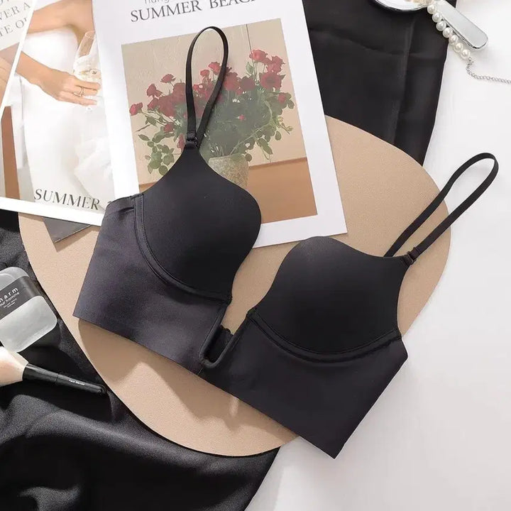 [BUNJANG] Black U-Neck Wireless Bra / 블랙 U넥 브라 노와이어 속옷 .