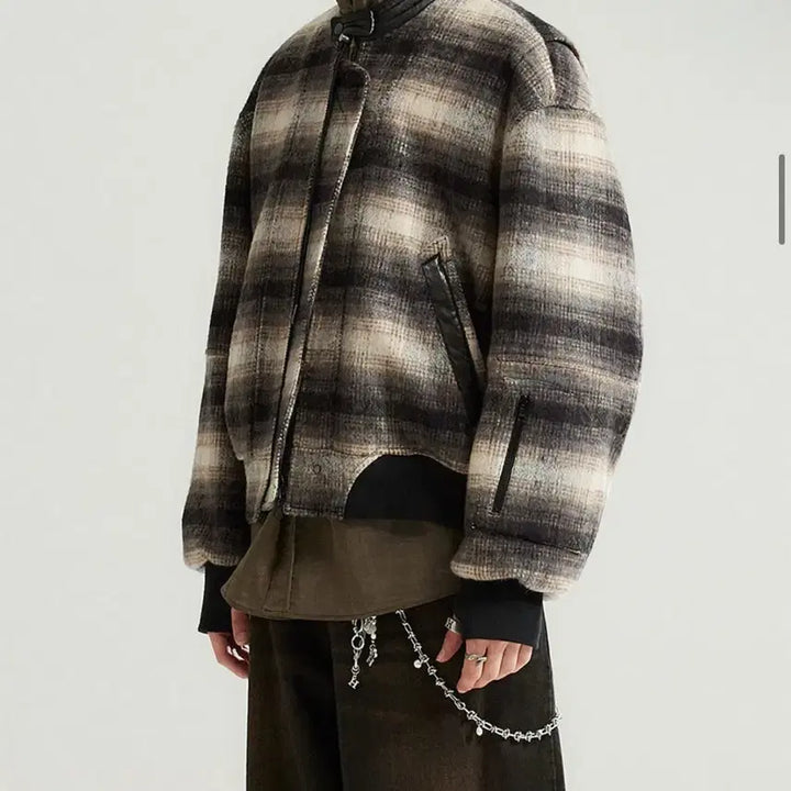 [BUNJANG] Allene Leather Patch 3D Finger Bomber Jacket / [2] 알렌느 레더 패치 3D 핑거 봄버