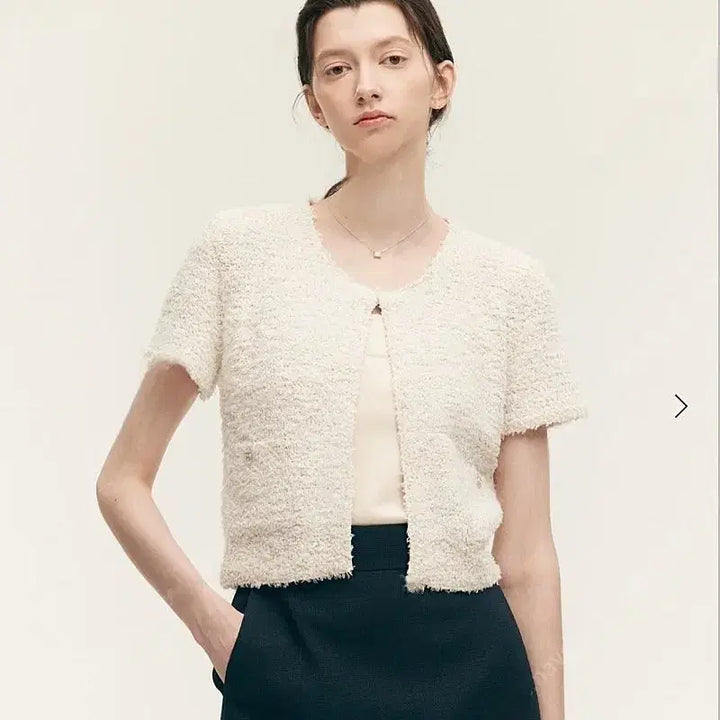 [BUNJANG] SieGlitter Textured Cardigan White Size S / 시에sie 글리터 텍스처드 가디건 화이트 S사이즈