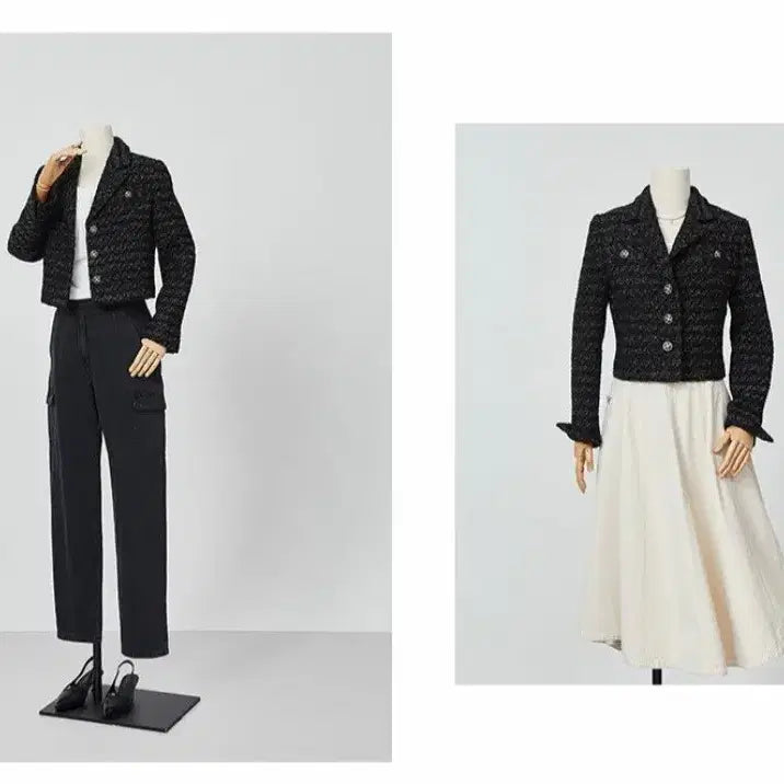 [BUNJANG] MINE Glitter Tweed Cropped Jacket / MINE 마인 글리터  트위드 크롭 자켓 새상품