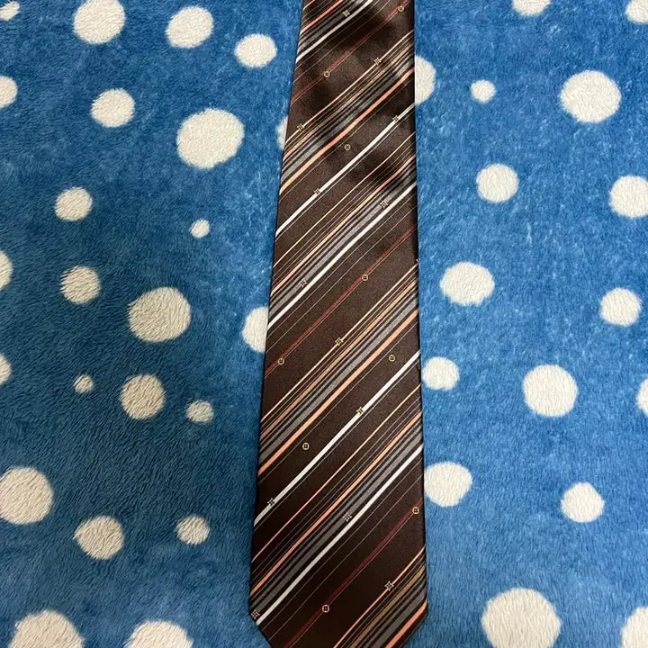 [BUNJANG] Louis Vuitton Brown Regimental Necktie / 루이비통 브라운 레지멘탈 넥타이