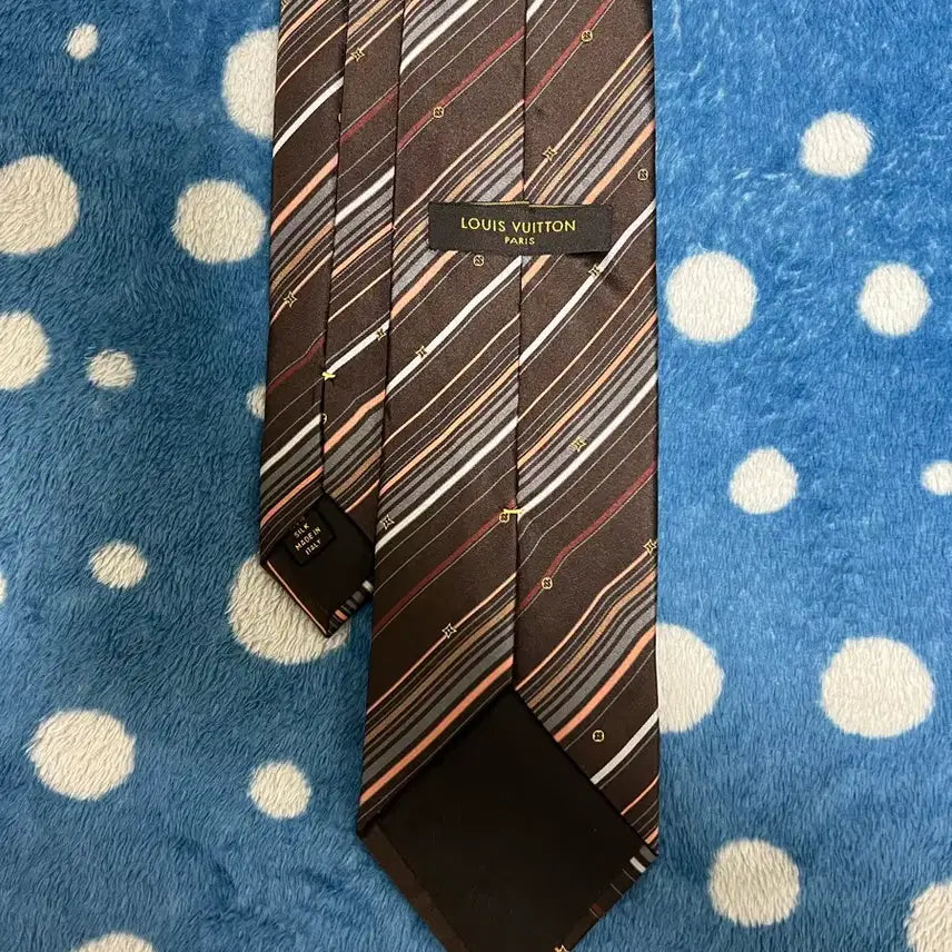 [BUNJANG] Louis Vuitton Brown Regimental Necktie / 루이비통 브라운 레지멘탈 넥타이