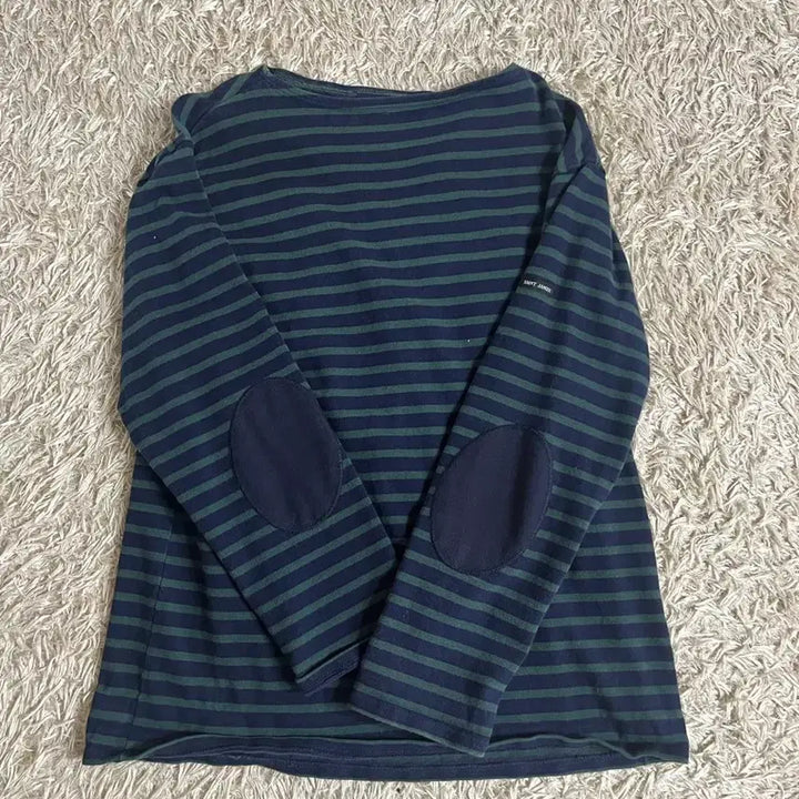 [BUNJANG] Saint James Striped Long Sleeve T-shirt with Patch / 세인트제임스 스트라이프 긴팔 티셔츠 패치