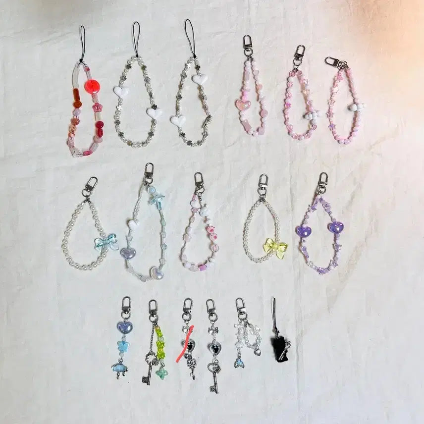 [BUNJANG] Handmade Beaded Keychain Phone Strap / 수제 비즈 키링 핸드폰 스트랩