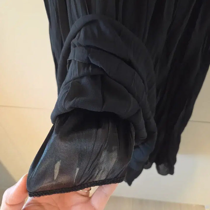 [BUNJANG] Black Pleated Long Skirt / 플리츠 롱 스커트 검정 블랙 롱치마 밴딩 55사이즈 추천