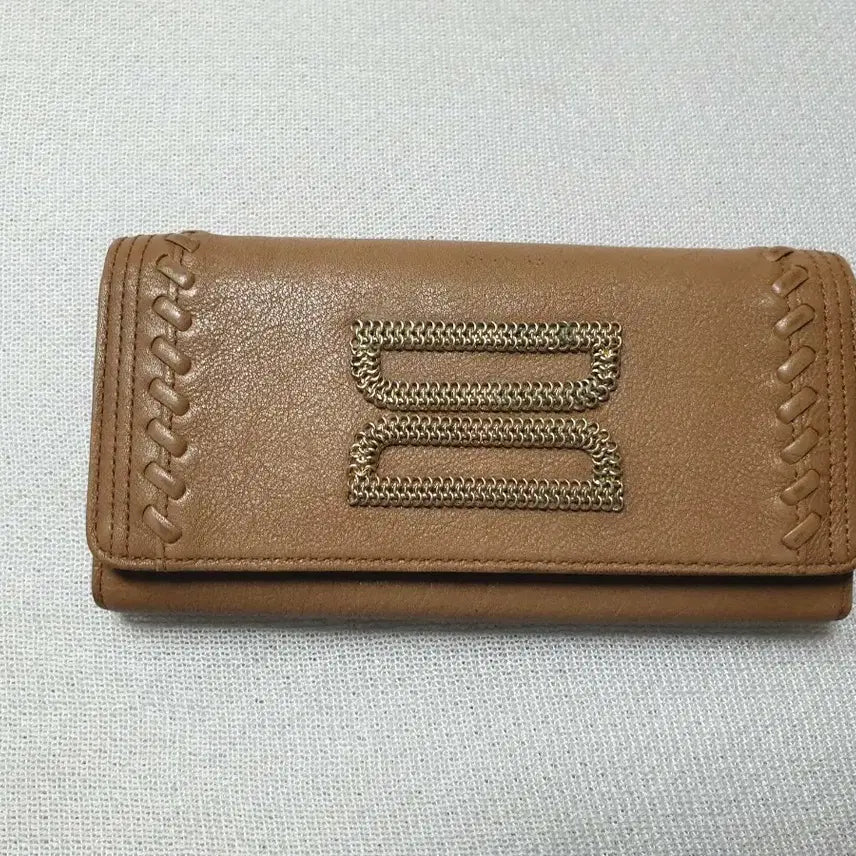 [BUNJANG] Daks Camel Leather Long Wallet / 닥스 캐멀색 여성 장지갑
