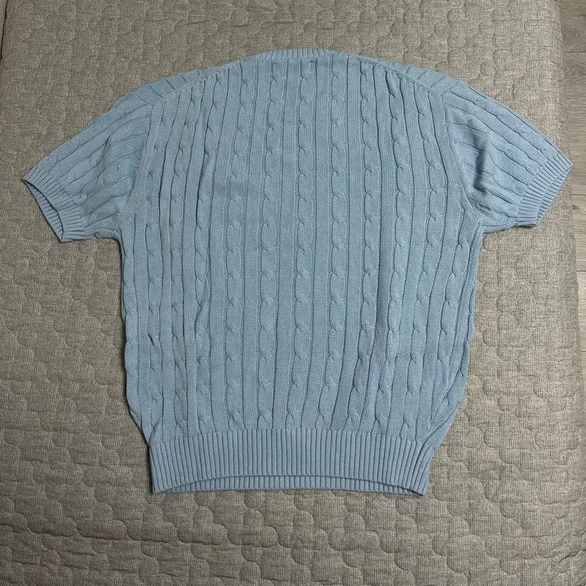 [BUNJANG] MINIVER Soft Cotton Cable Round Knit Sky Blue XL / 미니브 소프트코튼 케이블 라운드니트 (스카이블루) [XL]
