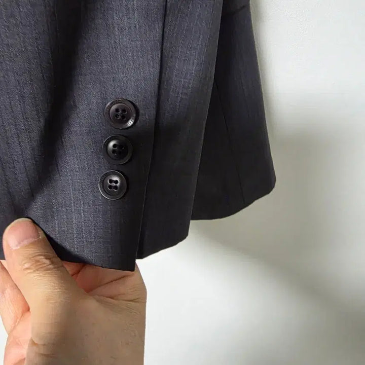 [BUNJANG] Parkland Gray Stripe Suit Jacket / 100 파크랜드(봄여름용) 찐그레이색 스트라이프 정장 자켓