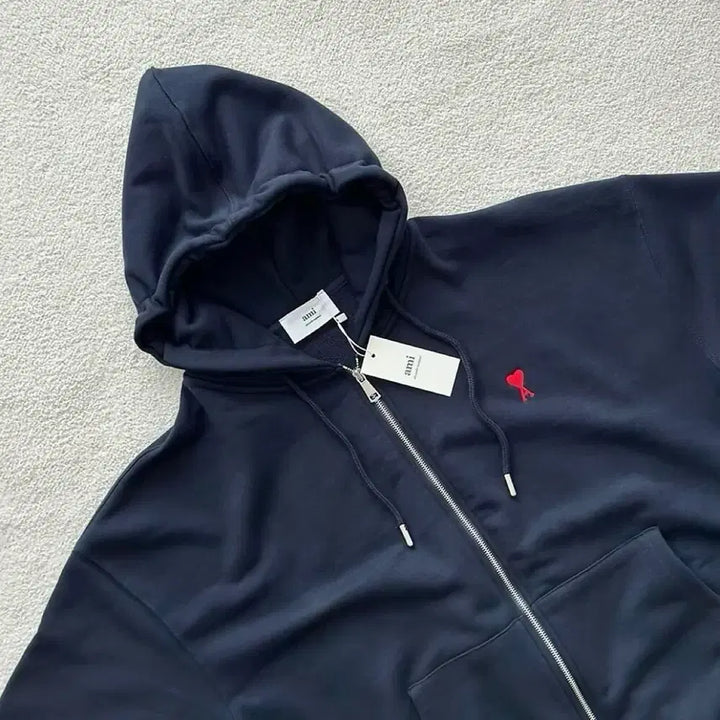 [BUNJANG] AMI Paris Navy Oversized Zip-Up Hoodie XL / AMI 아미 후드집업