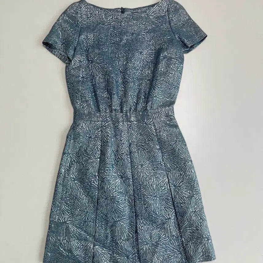 [BUNJANG] A.P.C. x Vanessa Bruno Blue/Silver Pattern Pleated Dress / [정품]아페쎄X바네사브루노 블루/실버 패턴 플리츠 원피스