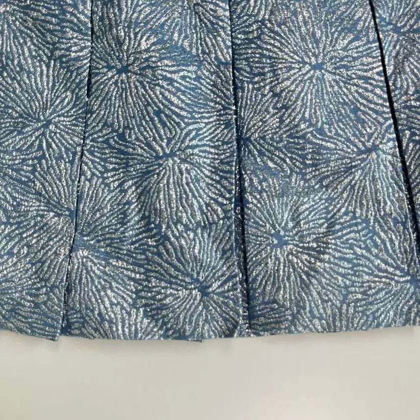 [BUNJANG] A.P.C. x Vanessa Bruno Blue/Silver Pattern Pleated Dress / [정품]아페쎄X바네사브루노 블루/실버 패턴 플리츠 원피스