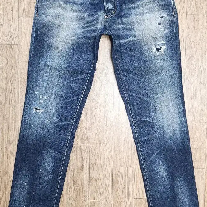 [BUNJANG] DSQUARED2 Genuine Leather Patch Slim Fit Jeans / 정품 디스퀘어드 가죽패치 슬림진 청바지 50 52