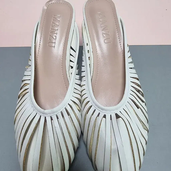 [BUNJANG] MANZU 240 White Mule Slippers / MANZU 만주 240 화이트 뮬 슬리퍼