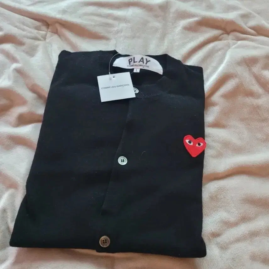 [BUNJANG] Comme des Garçons Play Cardigan Grey/Black / 꼼데가르송 플레이 가디건 회색/검정색