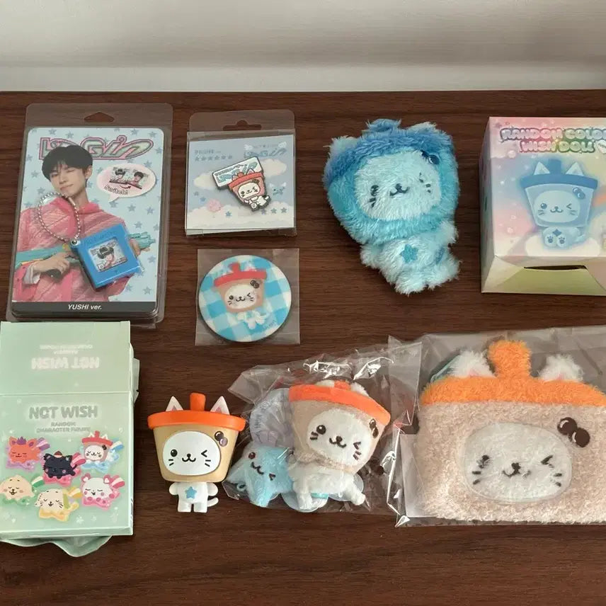 [BUNJANG] NCT WISH Yushi Bubble Cat Goods Bundle Set / NCT WISH 유우시 버블냥 인형 키링 뱃지 피규어 파우치 일괄