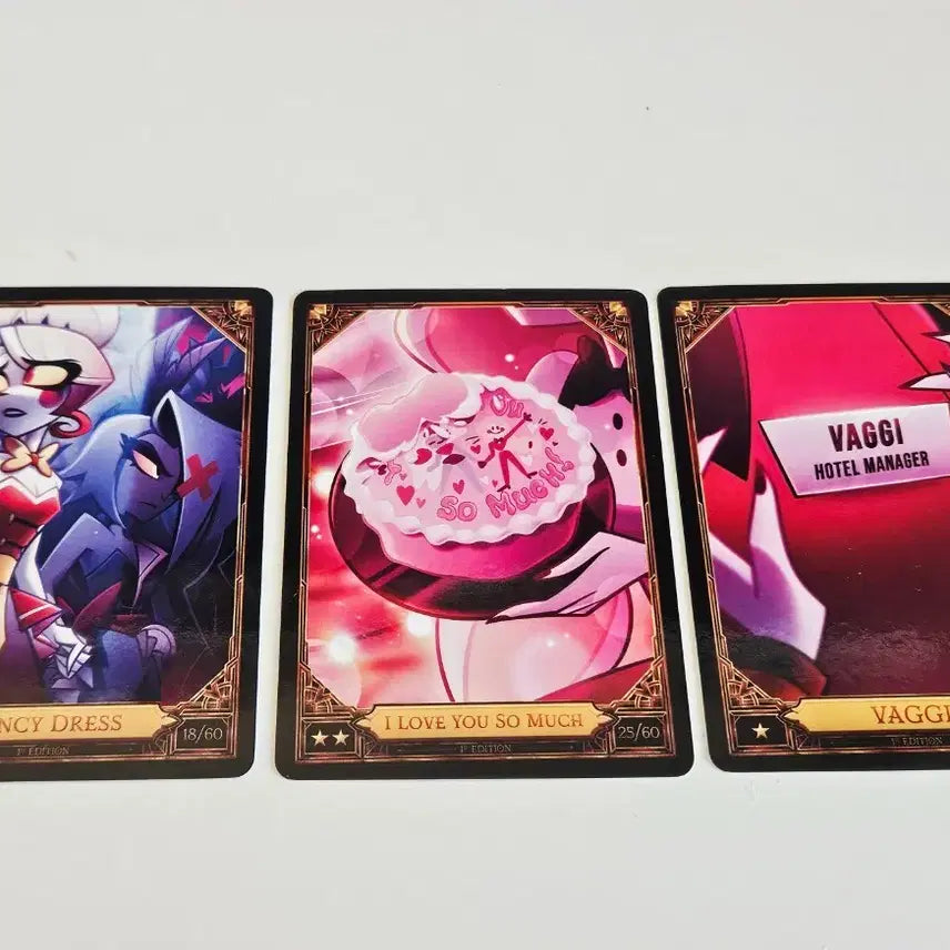 [BUNJANG] Hazbin Hotel Trading Cards Charlie &amp; Vaggie Bundle Set / 해즈빈 호텔 트레이딩카드 찰리 배기 3장 일괄