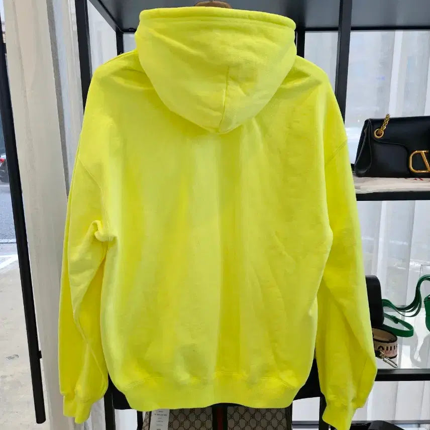 [BUNJANG] Balenciaga BB Logo Neon Lime Oversized Hoodie M / [정품/오버핏M] 발렌시아가 BB로고 네온 형광 라임 후드티